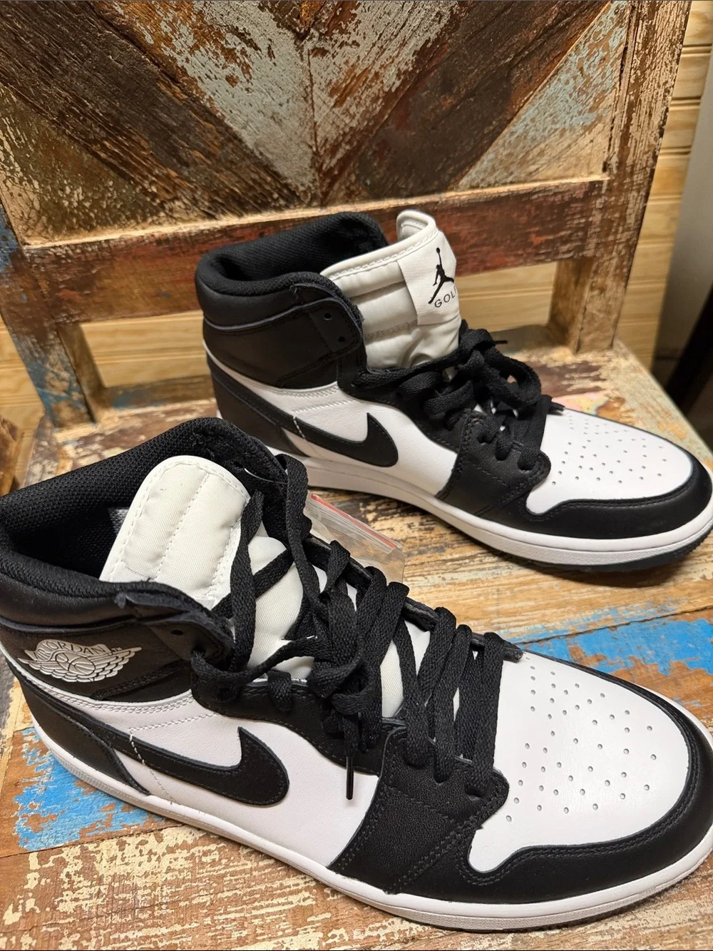 Jordan Men Sneakers Black White High Top Size 10